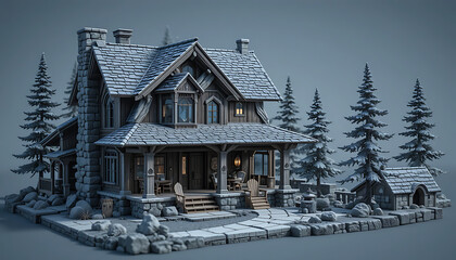 house in the snow
