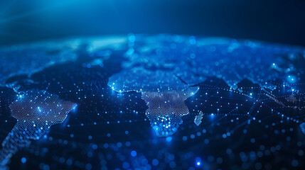 World Map Digital Blue.