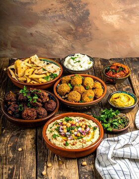 Assorted Middle Eastern tapas