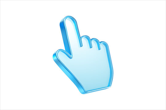 3D Hand Cursor,
Translucent 3D Hand Cursor  Light-Blue Glass-Like Render