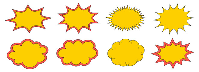 starburst pop art vector set