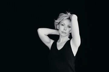 Captivating Elegance in Monochrome Portrait