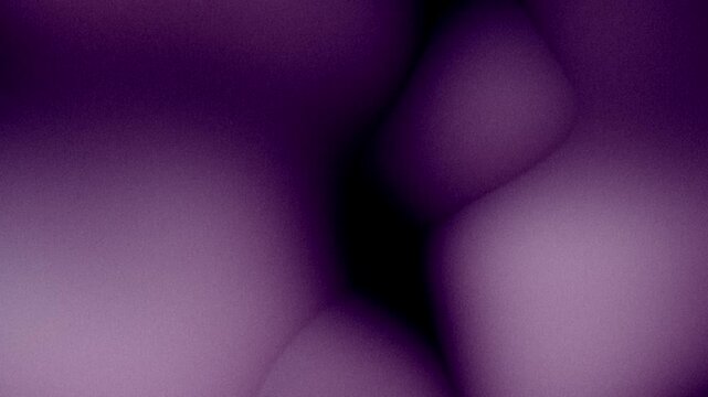 Lilac, pale purple, violet abstract blobby shapes morphing on black background. Flowing bubbles, drops. Liquid gradient. Grainy noise, grunge texture. Smooth fluid animation. Retro futuristic design