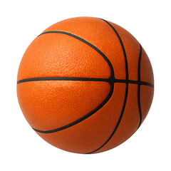 Fototapeta premium Detailed orange basketball with black lines on a warm gradient background sport