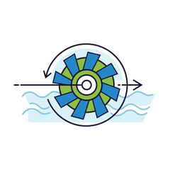 Hydropower Energy Turbine Icon