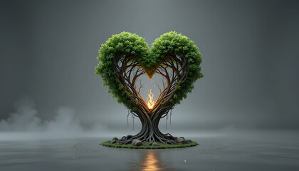 green tree in the dark