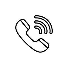 Phone Call Icon Design Isolated on White Communication and Connection Symbol for Modern Business and Technology Simple Line Art Illustration