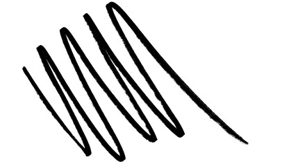 Zigzag doodle drawing, Doodle line isolated on Transparent background.