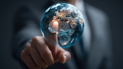 Globe earth business technology digital connection global map network innovation professional future light touch communication data environment geography modern interaction world exploration