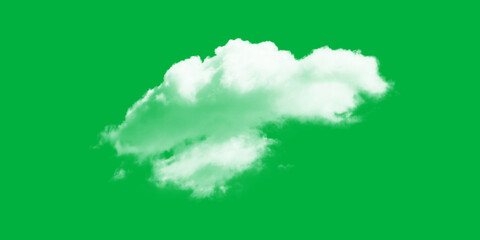A solitary white cloud drifting serenely across a bright green expanse evoking feelings of peace...