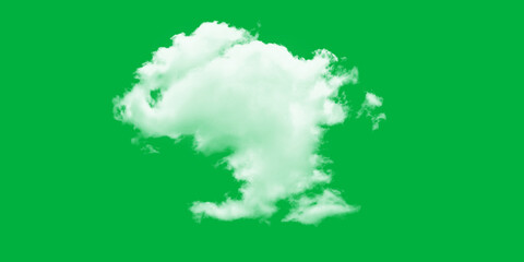 A fluffy white cloud drifts serenely against a bright green screen backdrop evoking a sense of...