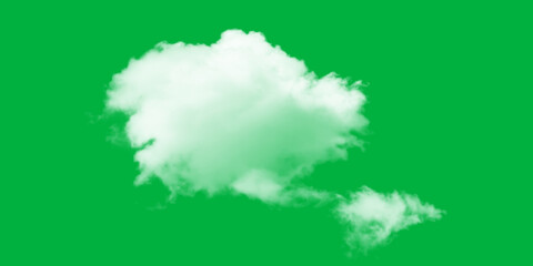 A fluffy white cloud drifting peacefully across a vibrant green screen evoking feelings of serenity...