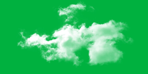 A fluffy white cloud drifting serenely across a vibrant green screen background perfect for...