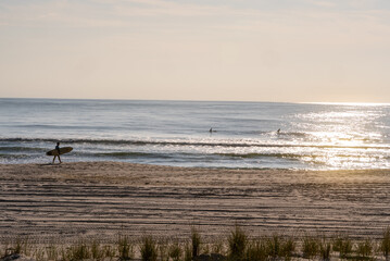 Surfers at Sunrise on the New Jersey Shore – Morning in Lavallette