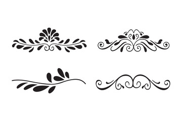 Elegant black flourish ornaments and borders for design
