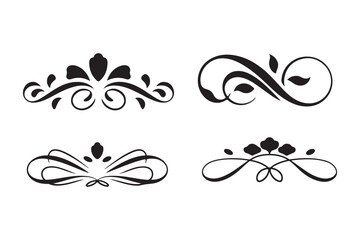 Elegant swirling decorative flourish ornaments collection