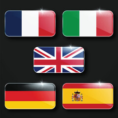 Illustration Vector Featuring Spain, England, Italy, France and Germany  Identities