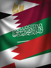 Illustration Vector Featuring Saudi Arabia, UAE, Qatar, Egypt and Bahrain Identities