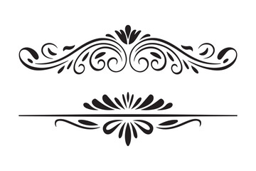 Elegant black flourish decorative elements for design
