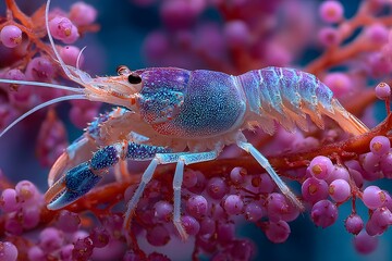 Bright lobster glowing in ocean depths high resolution picture