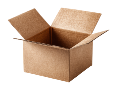 Unboxing a cardboard box home product isolated on transparent background