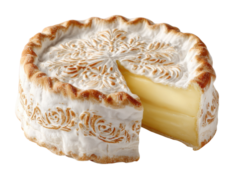 Delicious creamy cake slice bakery food bright kitchen isolated on transparent background