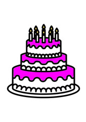 birthday cake vector, celebration illustration, party design, scalable graphic, festive candles, cake decoration, Happy Birthday, digital invitation, vector art, party supplies, joyful event, layered 