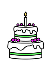 Birthday Cake Vector Illustration for Celebrations and Design Projects