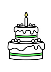 Birthday Cake Vector Illustration for Celebrations and Design Projects