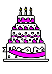 Birthday Cake Vector Illustration for Celebrations and Design Projects