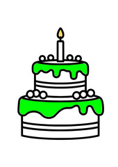 Birthday Cake Vector Illustration for Celebrations and Design Projects