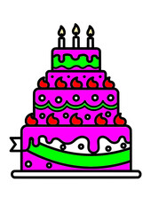 Birthday Cake Vector Illustration for Celebrations and Design Projects