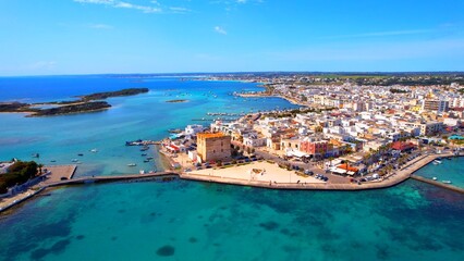 Porto Cesareo - Italy, Apulia - Aerial view of the coastal town