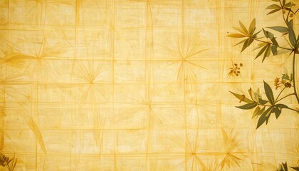 Antique paper texture with pressed flowers