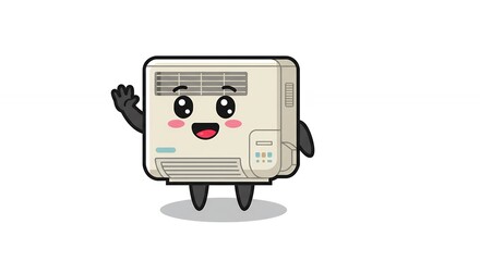 Cute air conditioner mascot
