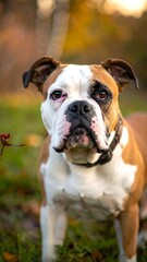 Dog portrait in autumnal park