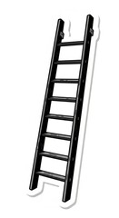 Illustration of a wooden ladder isolated on white background