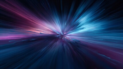 Obraz premium A stunning burst of vibrant cosmic energy explodes outward in a wave of ethereal light and fractal