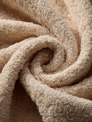 Beige Terry Cloth Fabric Texture Close-Up