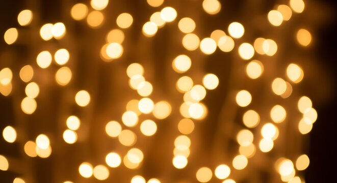 Glowing golden orbs abstract background bokeh lights