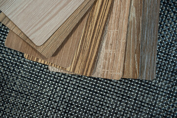 Edge Banding Samples in Fan Shape with Various Wood Grain Textures – Interior Finish Materials