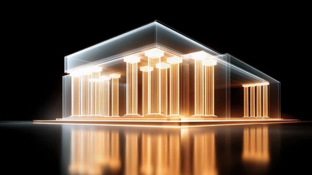 Classical Architectural Structure Perspective View Full of Technology