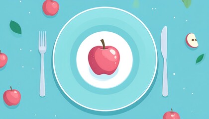 Flat lay of a plate of apples