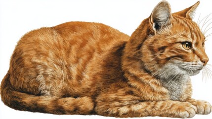 Vibrant Isolated Cat Clipart A Versatile Design Ideal for Digital and Print Media, Inspiring Tranquility.