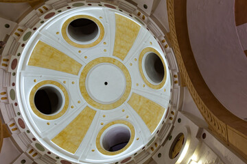 Architectural detail of interior wall and ceiling decorations