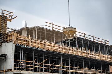 Concrete Pour Process on a Construction Site