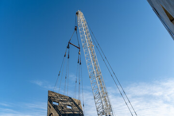 Tilt-Up Process on a Construction Site