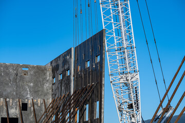 Tilt-Up Process on a Construction Site
