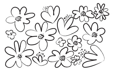 Black and white floral pattern background