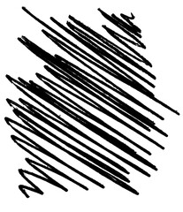 Zigzag doodle drawing, Doodle line isolated on Transparent background.